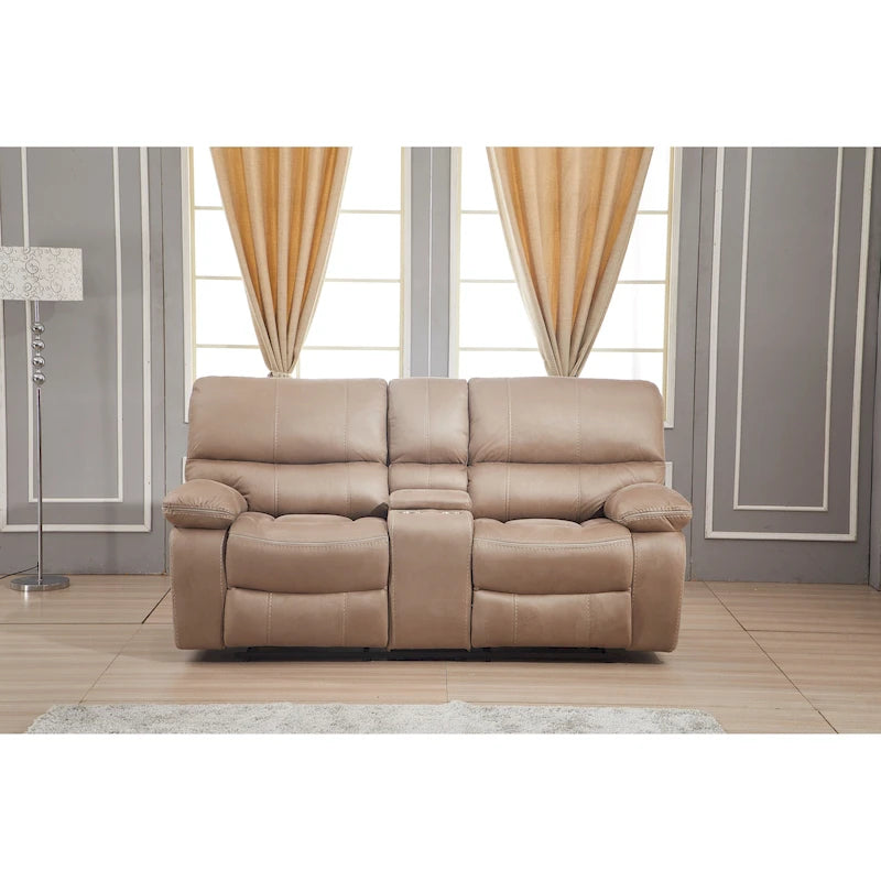 Canapé inclinable manuel Betsy Furniture en microfibre 2 places avec console 8007