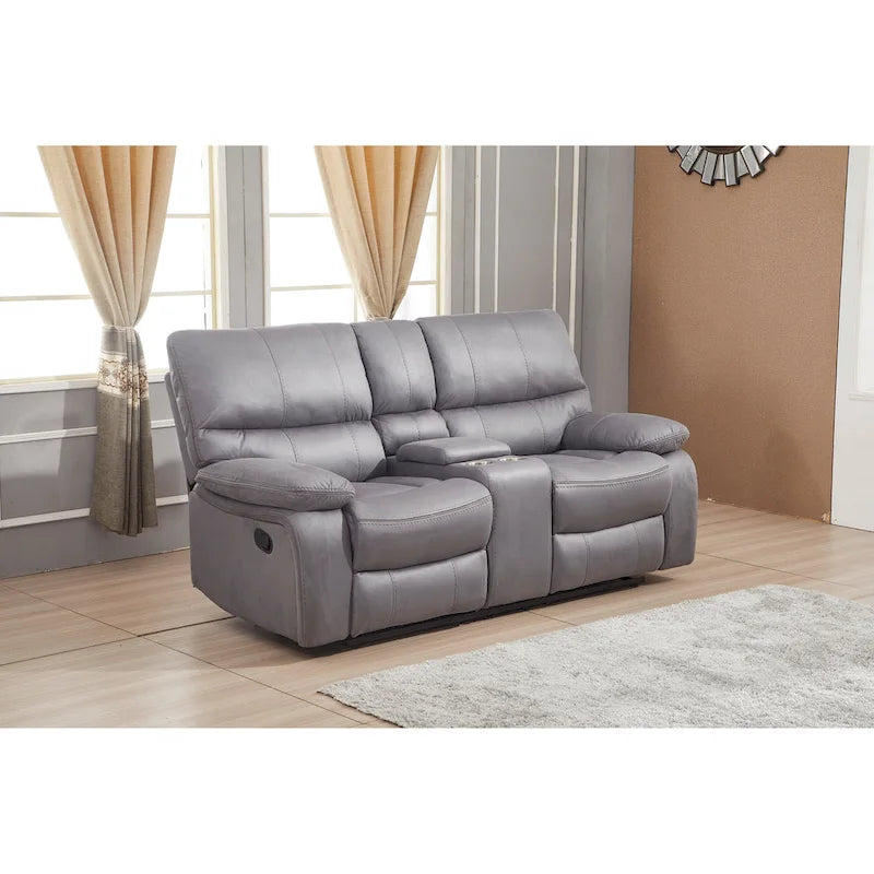 Canapé inclinable manuel Betsy Furniture en microfibre 2 places avec console 8007