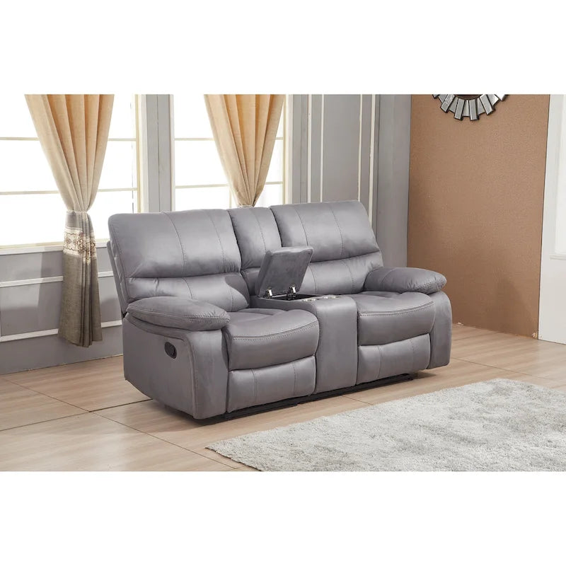 Canapé inclinable manuel Betsy Furniture en microfibre 2 places avec console 8007