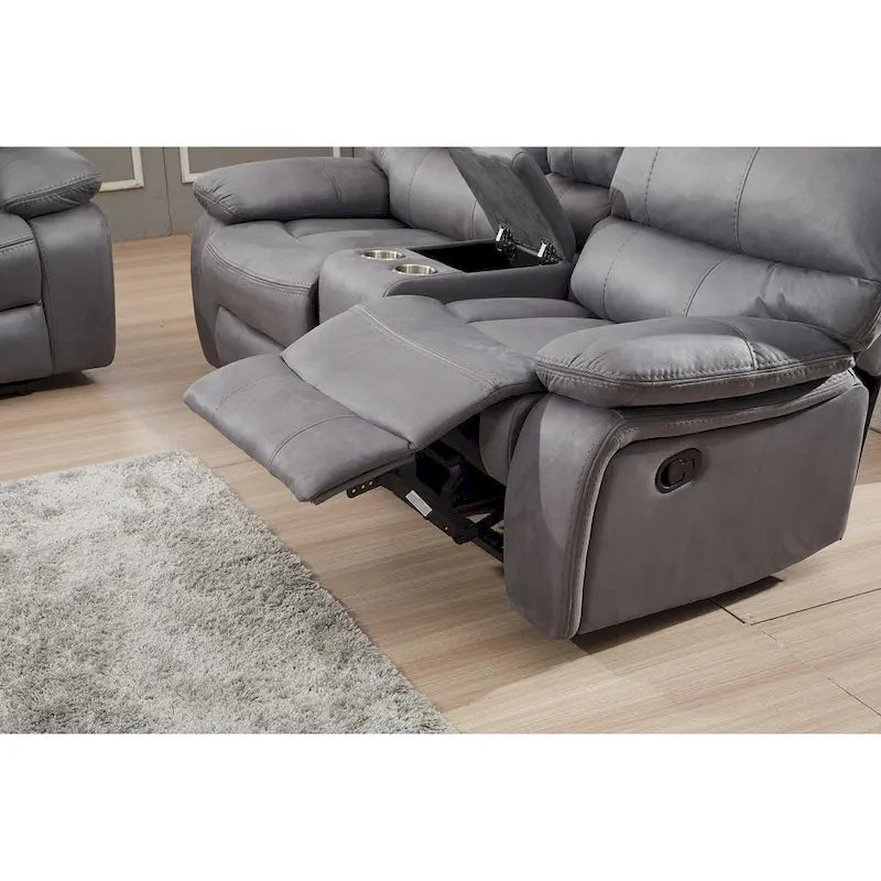 Canapé inclinable manuel Betsy Furniture en microfibre 2 places avec console 8007