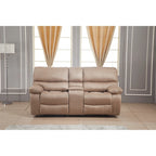 Canapé inclinable manuel Betsy Furniture en microfibre 2 places avec console 8007
