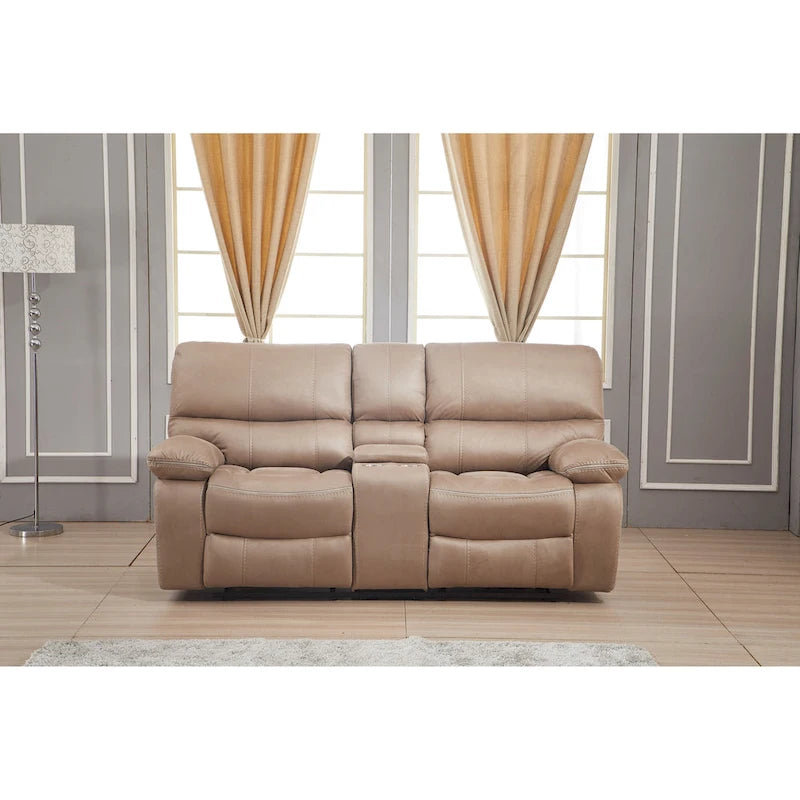 Canapé inclinable manuel Betsy Furniture en microfibre 2 places avec console 8007