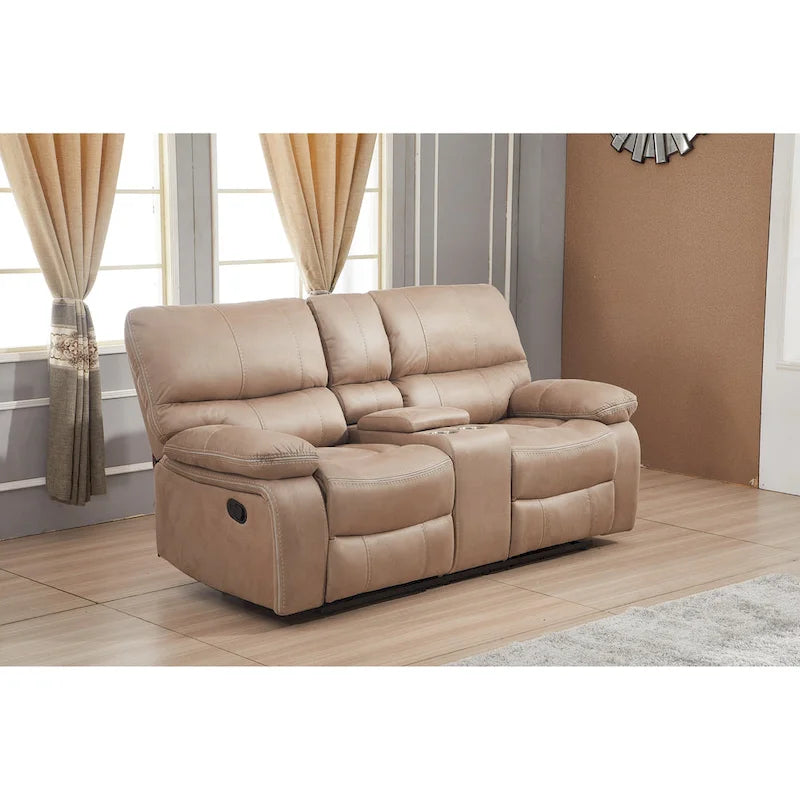 Canapé inclinable manuel Betsy Furniture en microfibre 2 places avec console 8007