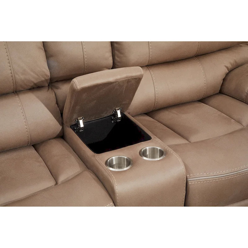 Canapé inclinable manuel Betsy Furniture en microfibre 2 places avec console 8007