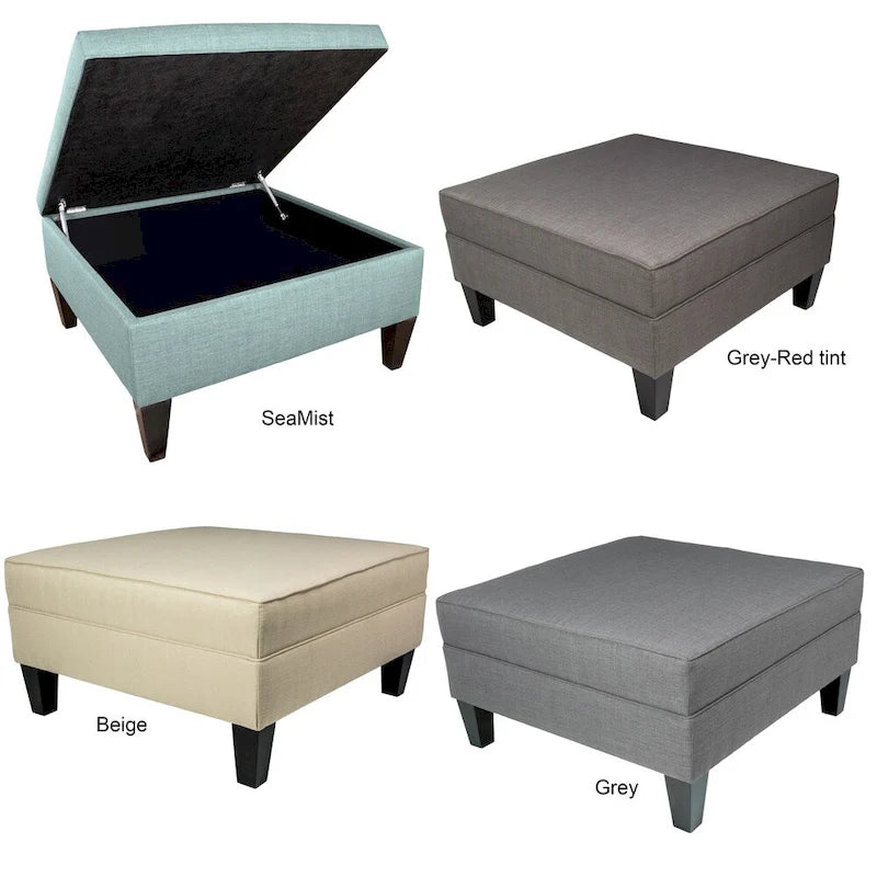 MJL Furniture Madison Ottoman surdimensionné, carré, rembourré et gansé