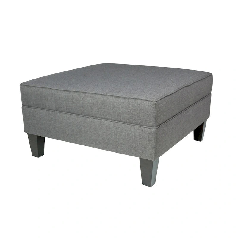 MJL Furniture Madison Ottoman surdimensionné, carré, rembourré et gansé