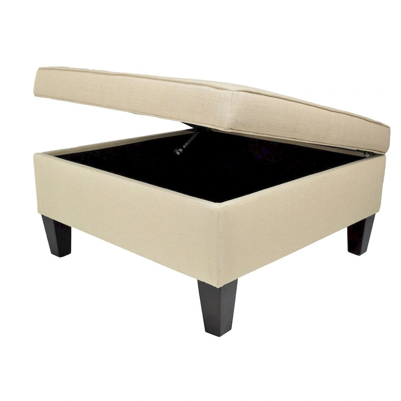 MJL Furniture Madison Ottoman surdimensionné, carré, rembourré et gansé