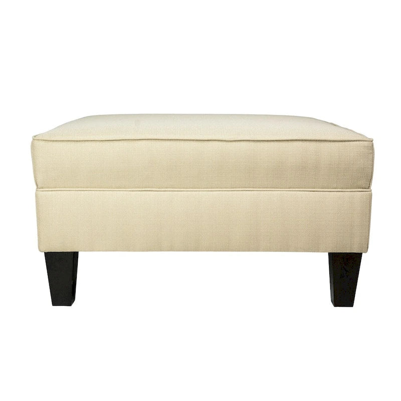 MJL Furniture Madison Ottoman surdimensionné, carré, rembourré et gansé