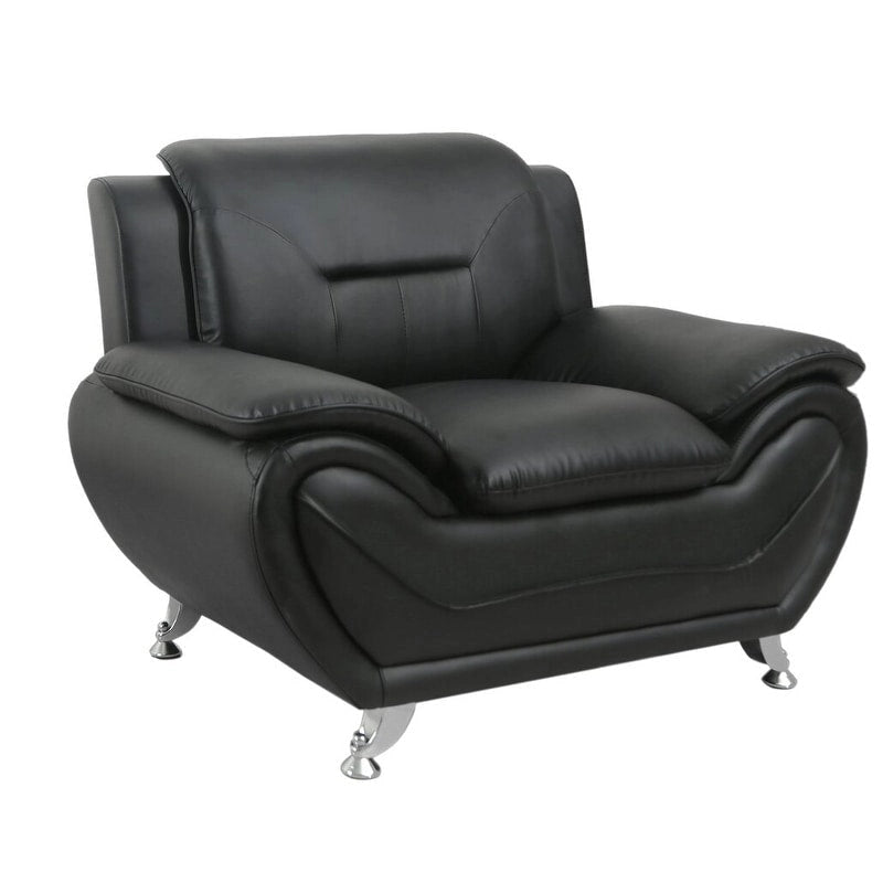 Chameau/Noir, Noir, Crème, Gris, Rouge | Fauteuil club en similicuir | 1 place