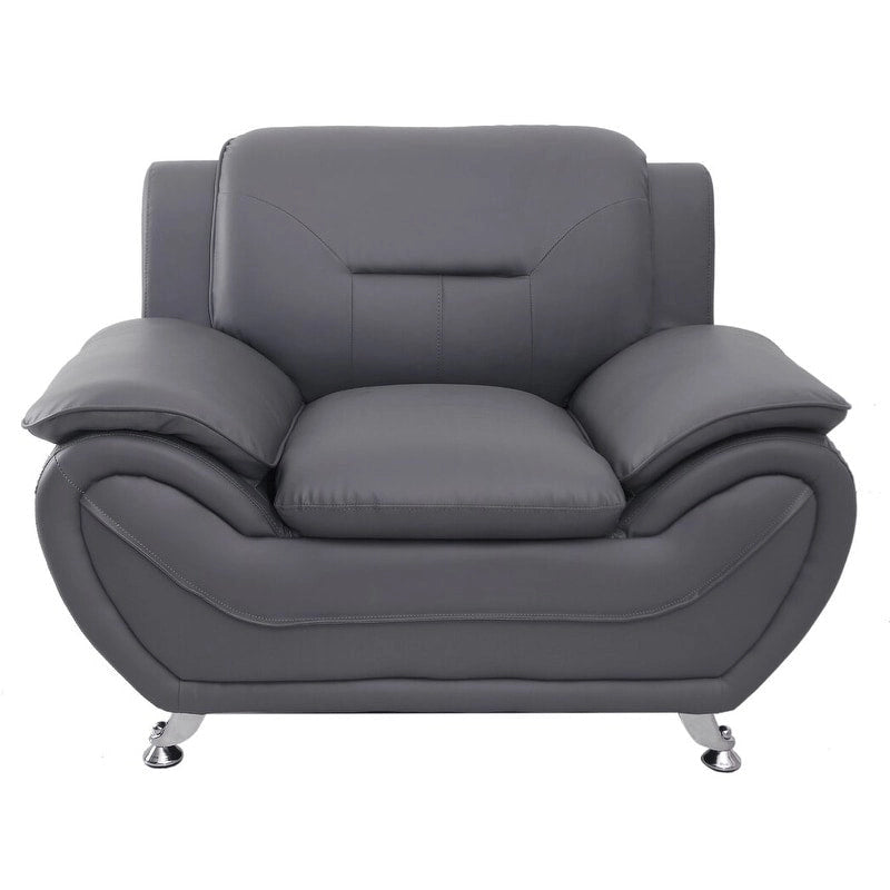 Chameau/Noir, Noir, Crème, Gris, Rouge | Fauteuil club en similicuir | 1 place