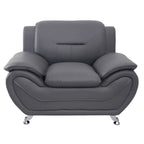 Chameau/Noir, Noir, Crème, Gris, Rouge | Fauteuil club en similicuir | 1 place