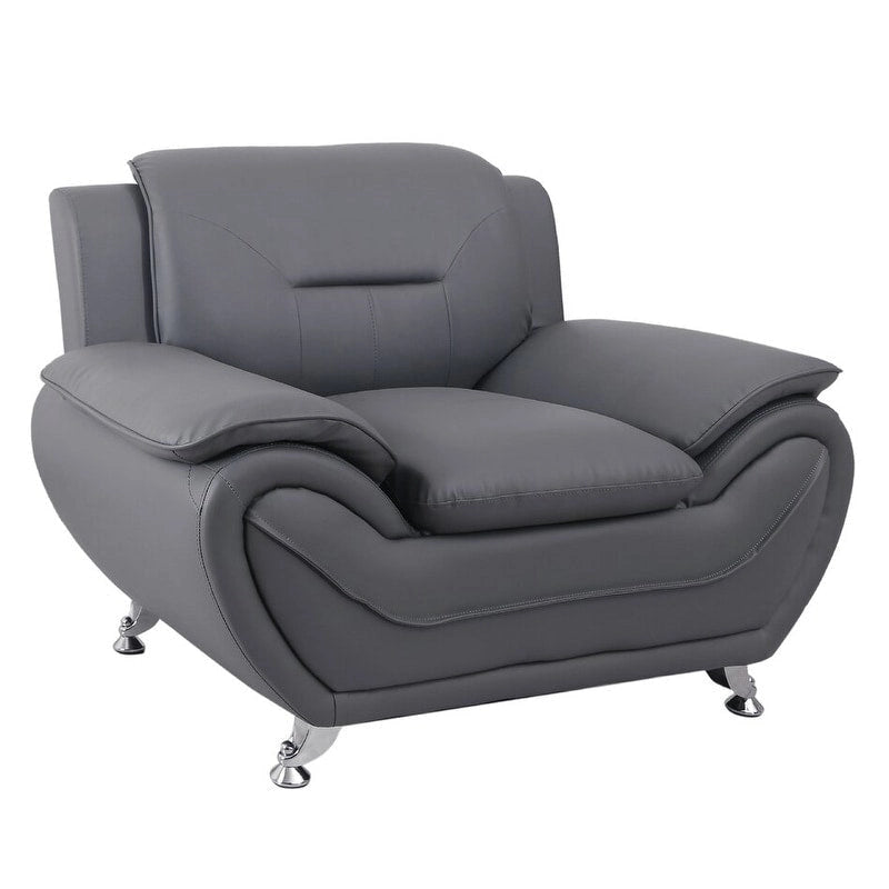 Chameau/Noir, Noir, Crème, Gris, Rouge | Fauteuil club en similicuir | 1 place