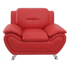 Chameau/Noir, Noir, Crème, Gris, Rouge | Fauteuil club en similicuir | 1 place