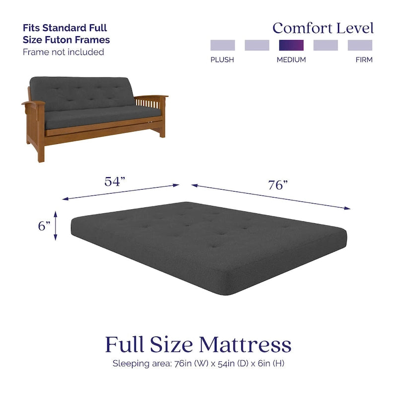 Matelas de futon DHP Trule de 6 po à ressorts Bonnell