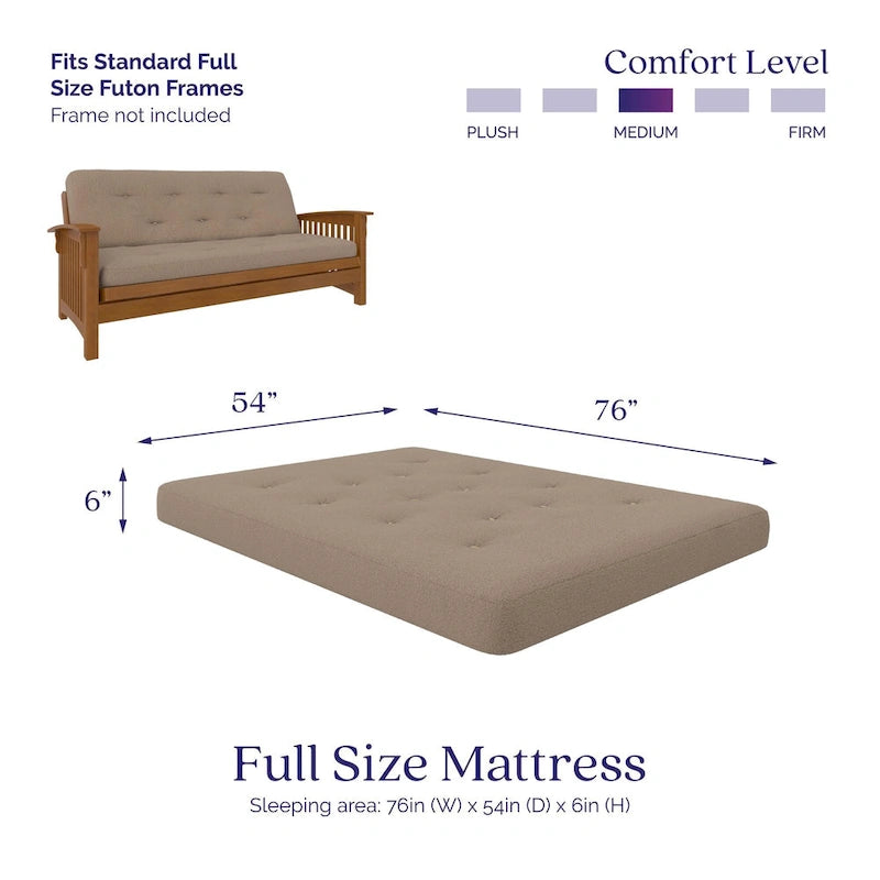 Matelas de futon DHP Trule de 6 po à ressorts Bonnell