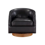 Fauteuil pivotant en similicuir et bois Ingram de Greyson Living