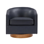 Fauteuil pivotant en similicuir et bois Ingram de Greyson Living