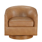 Fauteuil pivotant en similicuir et bois Ingram de Greyson Living