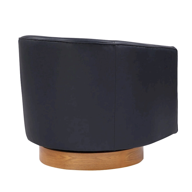 Fauteuil pivotant en similicuir et bois Ingram de Greyson Living