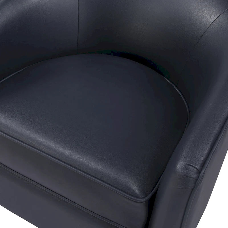Fauteuil pivotant en similicuir et bois Ingram de Greyson Living