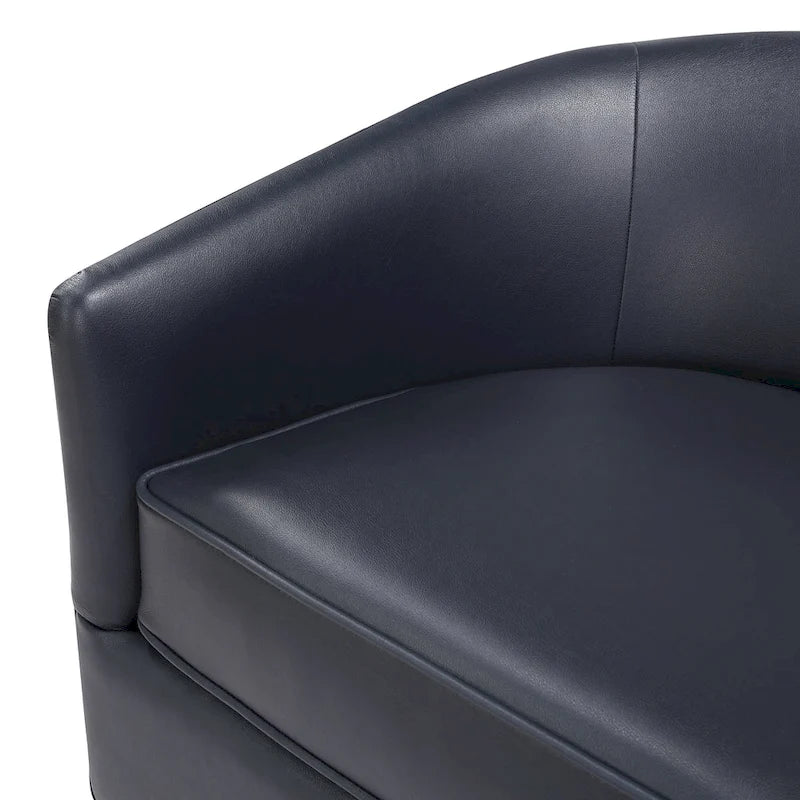 Fauteuil pivotant en similicuir et bois Ingram de Greyson Living