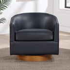 Fauteuil pivotant en similicuir et bois Ingram de Greyson Living