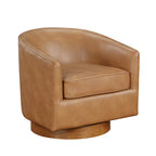 Fauteuil pivotant en similicuir et bois Ingram de Greyson Living