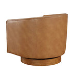 Fauteuil pivotant en similicuir et bois Ingram de Greyson Living