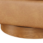 Fauteuil pivotant en similicuir et bois Ingram de Greyson Living