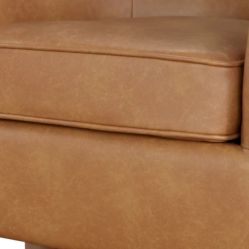 Fauteuil pivotant en similicuir et bois Ingram de Greyson Living