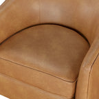 Fauteuil pivotant en similicuir et bois Ingram de Greyson Living