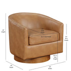 Fauteuil pivotant en similicuir et bois Ingram de Greyson Living
