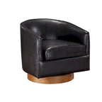 Fauteuil pivotant en similicuir et bois Ingram de Greyson Living