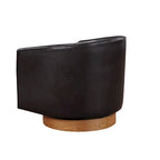 Fauteuil pivotant en similicuir et bois Ingram de Greyson Living