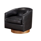 Fauteuil pivotant en similicuir et bois Ingram de Greyson Living