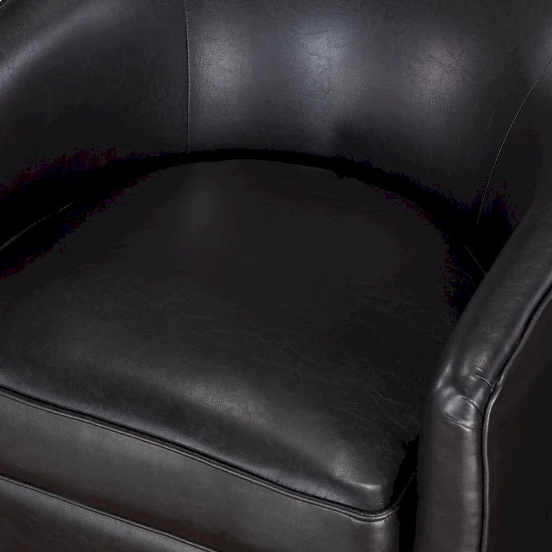 Fauteuil pivotant en similicuir et bois Ingram de Greyson Living