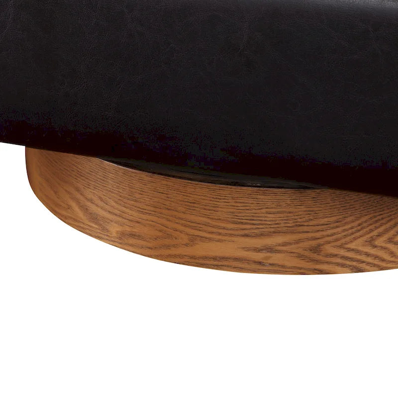 Fauteuil pivotant en similicuir et bois Ingram de Greyson Living