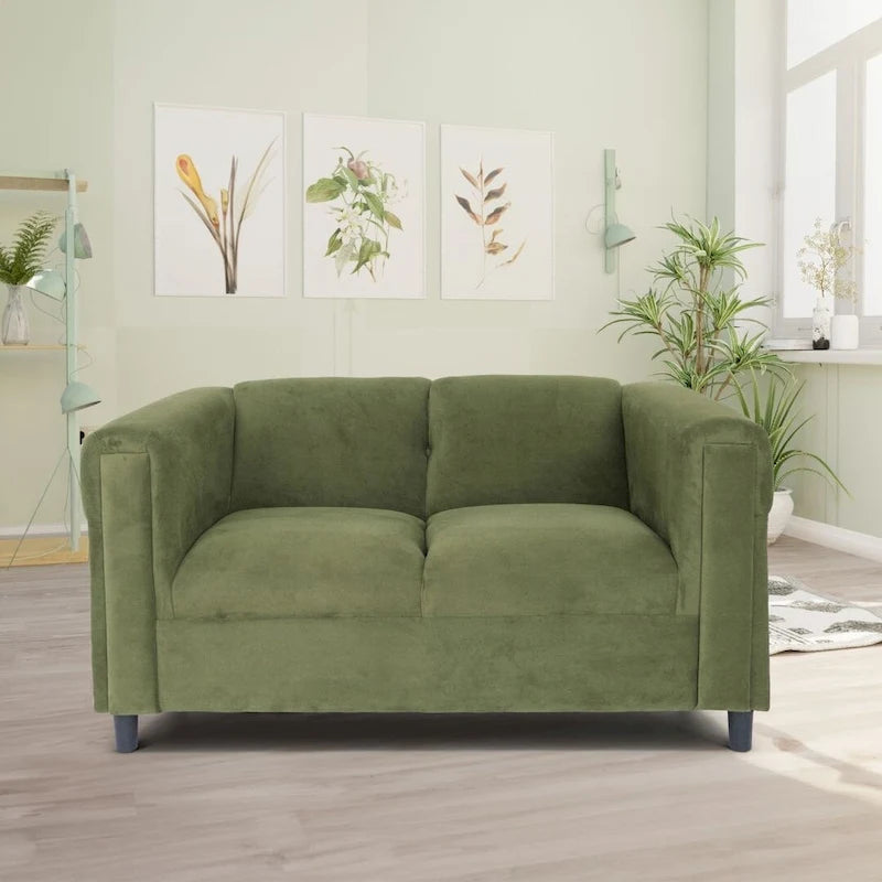 Canapé deux places moderne du milieu du siècle Coast to Coast Sofas, cadre en bois massif, rembourré
