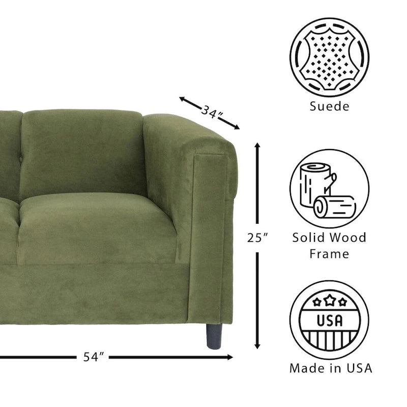 Canapé deux places moderne du milieu du siècle Coast to Coast Sofas, cadre en bois massif, rembourré