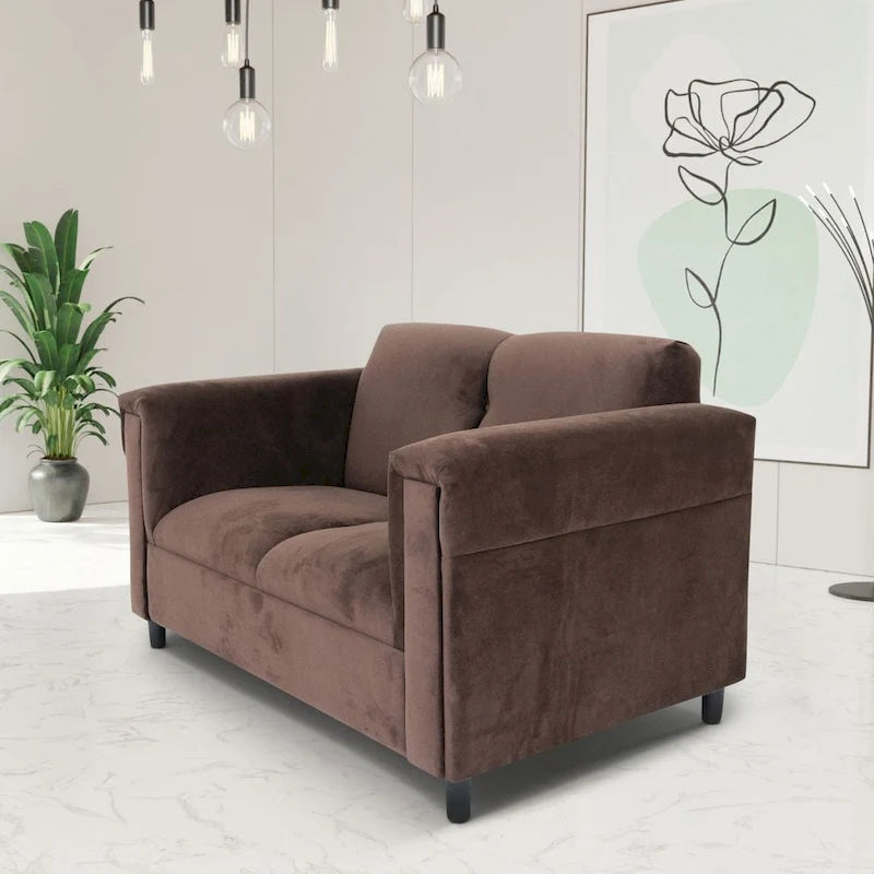 Canapé deux places moderne du milieu du siècle Coast to Coast Sofas, cadre en bois massif, rembourré