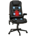 HOMCOM Fauteuil de bureau massant et vibrant à dossier haut avec 6 points de vibration, beige