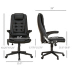 HOMCOM Fauteuil de bureau massant et vibrant à dossier haut avec 6 points de vibration, beige