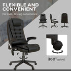 HOMCOM Fauteuil de bureau massant et vibrant à dossier haut avec 6 points de vibration, beige