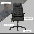 HOMCOM Fauteuil de bureau massant et vibrant à dossier haut avec 6 points de vibration, beige