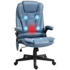 HOMCOM Fauteuil de bureau massant et vibrant à dossier haut avec 6 points de vibration, beige