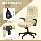 HOMCOM Fauteuil de bureau massant et vibrant à dossier haut avec 6 points de vibration, beige