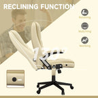 HOMCOM Fauteuil de bureau massant et vibrant à dossier haut avec 6 points de vibration, beige