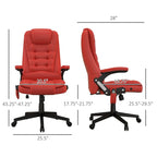 HOMCOM Fauteuil de bureau massant et vibrant à dossier haut avec 6 points de vibration, beige