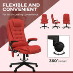 HOMCOM Fauteuil de bureau massant et vibrant à dossier haut avec 6 points de vibration, beige