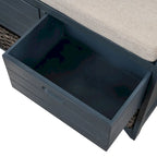 Banc de rangement avec panier amovible et 2 tiroirs
